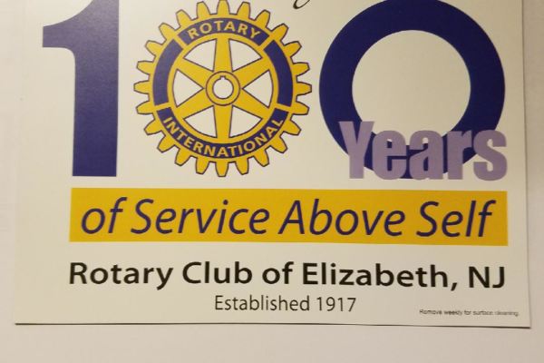 Celebrating 100 years of Service Above Self. Rotary Club of Elizabeth, NJ. Established 1917